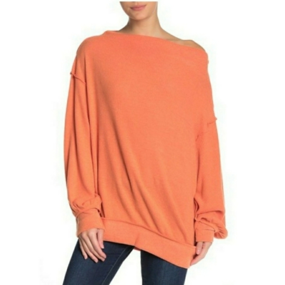 FREE PEOPLE // super soft comfy-chic off shoulder knit top sweater - Picture 5 of 6